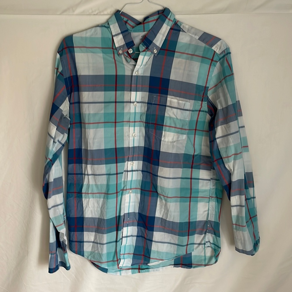 J.Crew lightweight shirt in blue and green